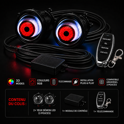 LashBloom Car™ – Yeux LED RGB pour phares